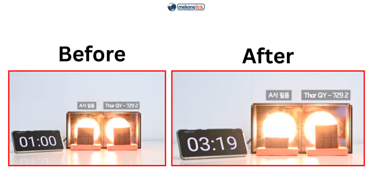 By blocking more than 60% of heat, the window film reduces the load on air conditioning and helps save energy,  Window film, Mekonglink