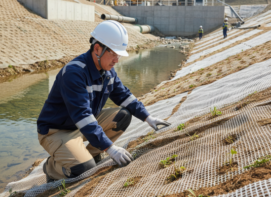 Sự kết hợp giữa vật liệu sinh học, hạt giống và cấu trúc gia cố giúp Vegetation Mat vừa bám phủ tốt trên bề mặt đất, vừa tạo điều kiện cho thảm thực vật phát triển ổn định hơn sau khi lắp đặt. Mekonglink, vegetation mat, M-Expert