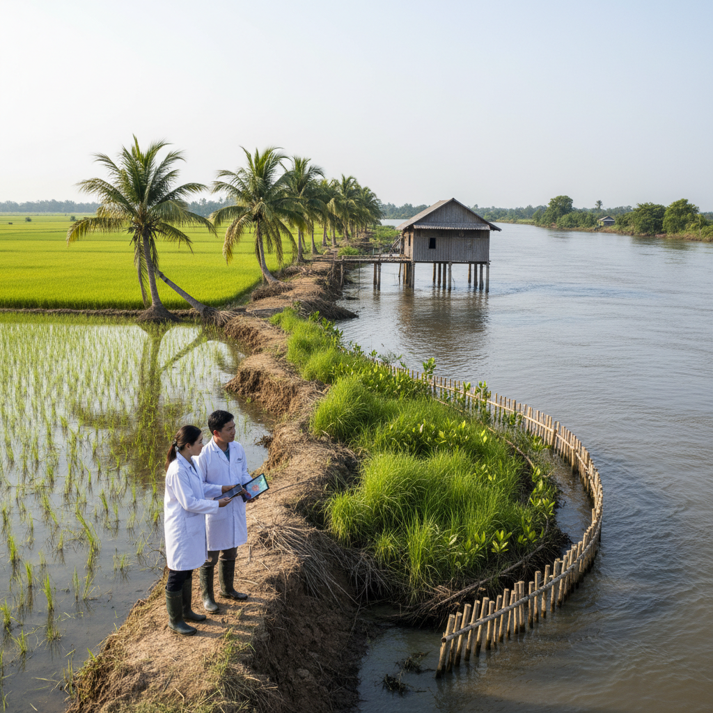 Thảm thực vật sinh học cho cảnh quan ven sông: Giải pháp xanh cho dự án bất động sản cao cấp thảm thực vật, vegetation mat, Mekonglink, M-expert