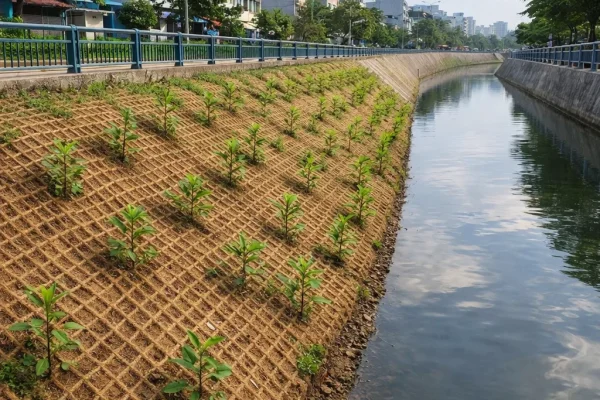 Công nghệ Thảm thực vật góp phần cải thiện môi trường sống ven sông, tạo thêm không gian xanh và hỗ trợ phục hồi hệ sinh thái kênh rạch đô thị. Mekonglink, vegetation mat, M-Expert